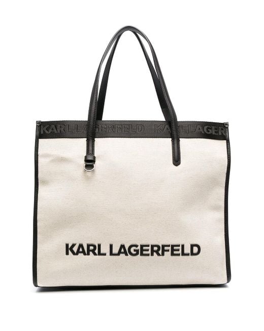 Karl Lagerfeld K/skuare キャンバス ハンドバッグ Black