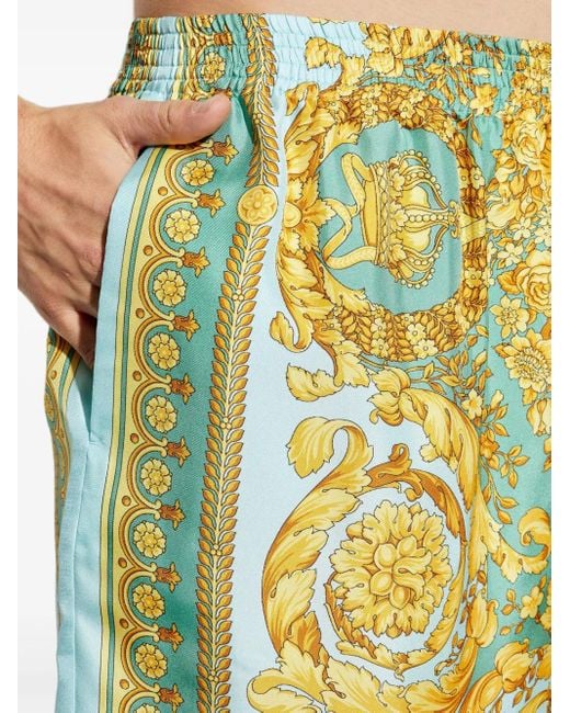 Versace Yellow Silk Shorts for men