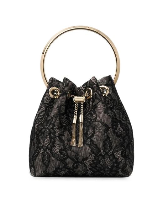 Jimmy Choo Black Bon Bon Bucket Bag