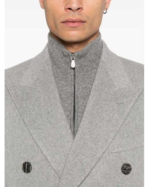 メンズ Tagliatore パッチポケット ダブルコート Gray