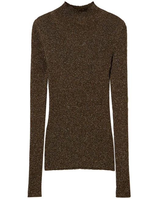 Maglione A Collo Alto di Twinset in Brown