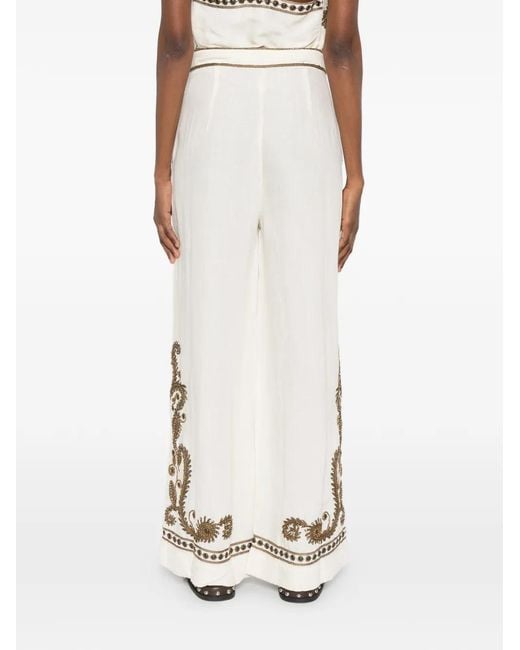 Scarlett Poppies White Taylen Beaded-Embellished Trousers