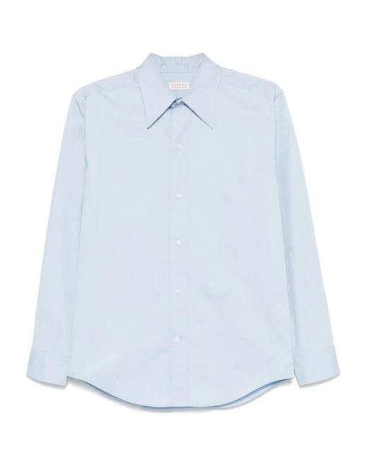 Fursac Blue Cotton Shirt for men