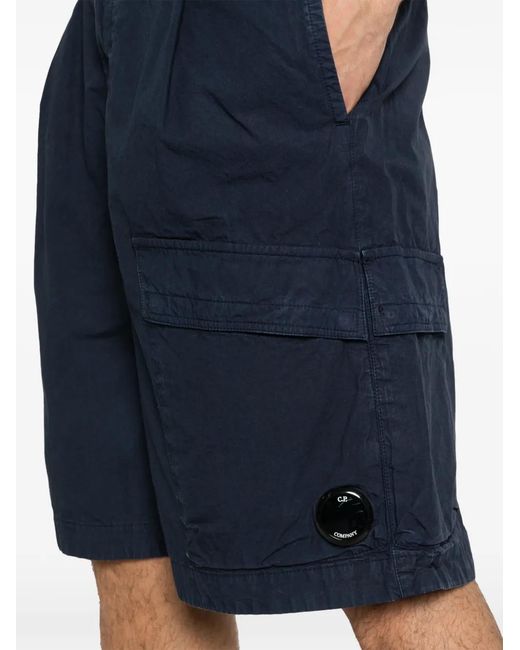 C P Company Blue Short Micro-Reps À Détail Verres De Lunettes Signature for men