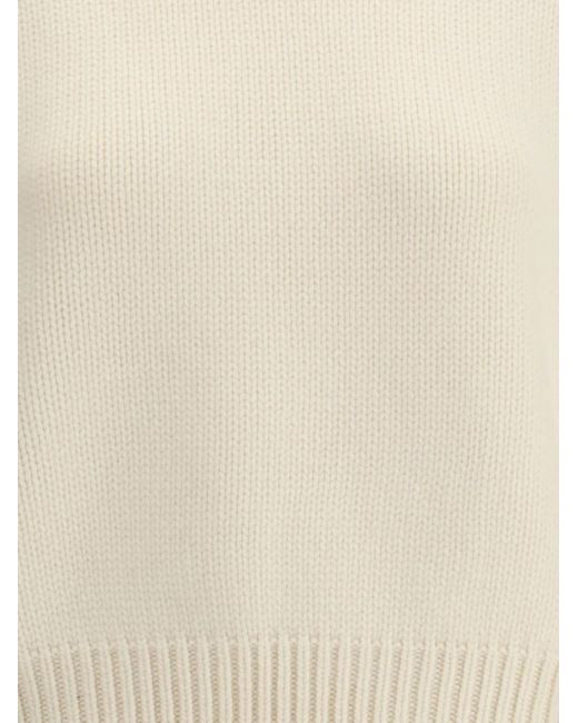 Sa Su Phi Natural Crew-Neck Knitted Sweater