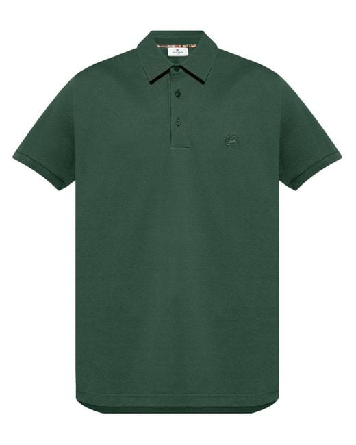 Etro Green Short-sleeve Polo for men