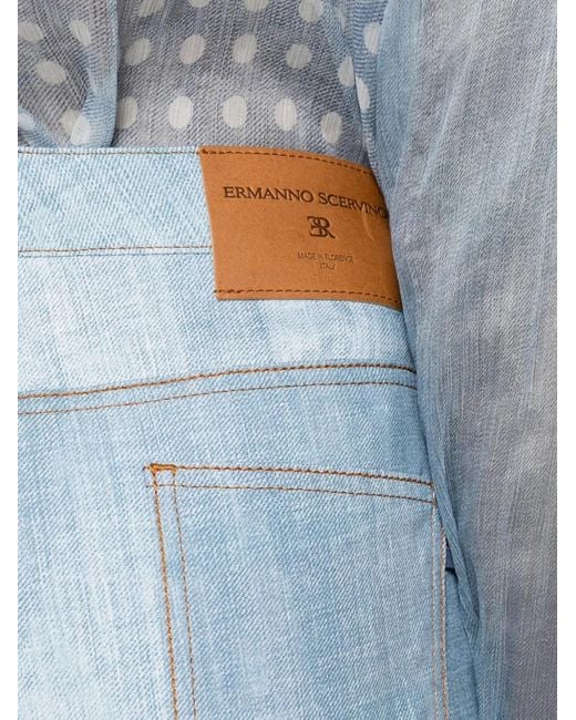 Ermanno Scervino Blue Pantalon À Coupe Ample