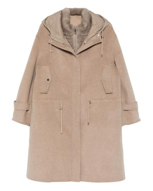 Cappotto Con Design A Strati di Liska in Natural