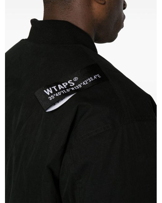 (w)taps Black Logo-patch Bomber Jacket for men