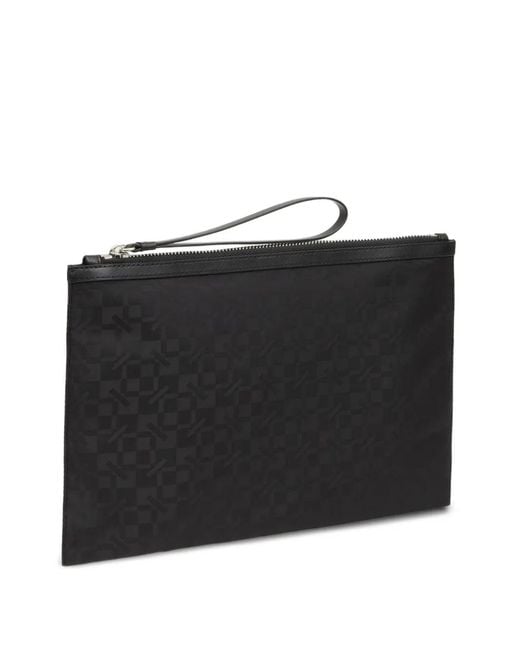 KENZO Black Large Gram Monogram-Pattern Clutch