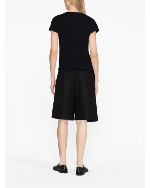 Vince Black Short-Sleeve Wool-Blend T-Shirt