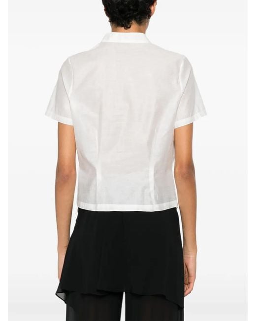 Paloma Wool White Gaspar Ruffle-Trimmed Short-Sleeve Blouse