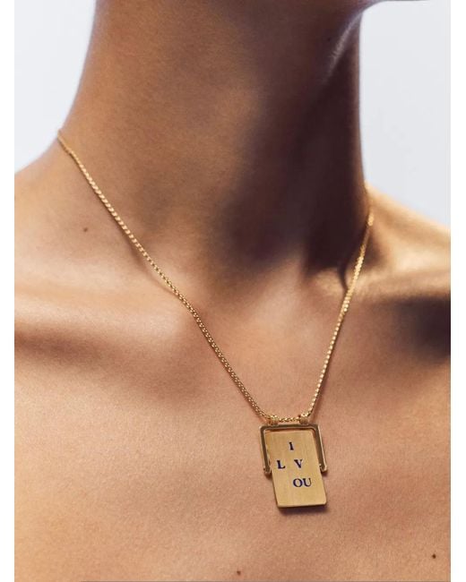Marie Lichtenberg White 18K I Love You Spinner Scapular Necklace