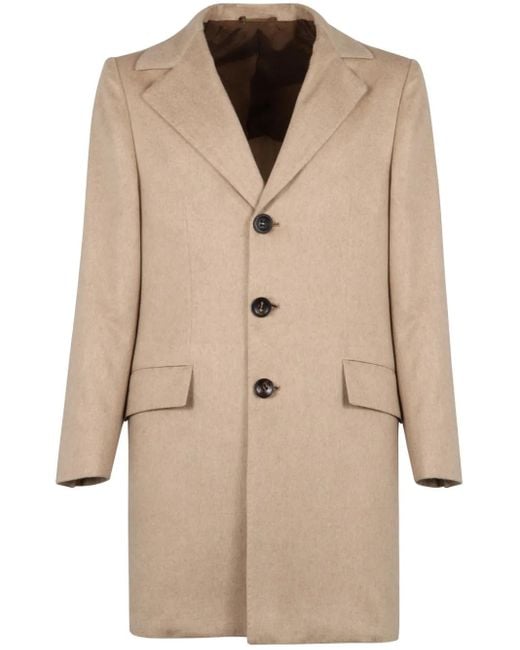 Kiton Natural Single-Breasted Coat for men