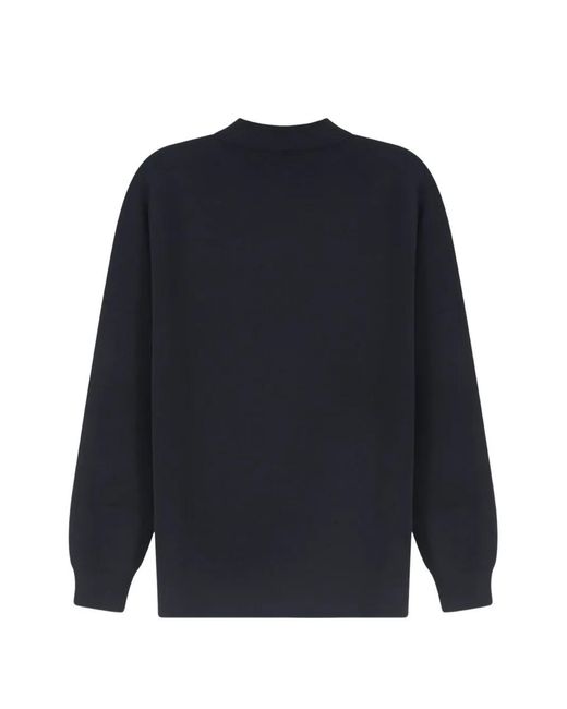 Aspesi Blue Button-Down Polo-Collar Cardigan