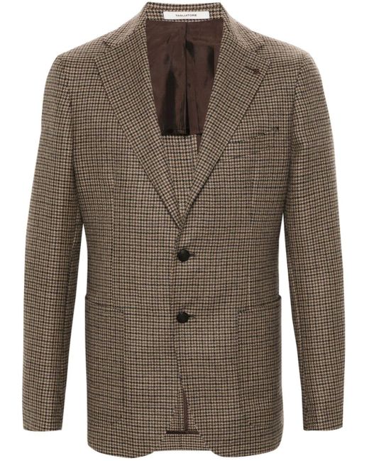 Tagliatore Brown Houndstooth-pattern Blazer for men