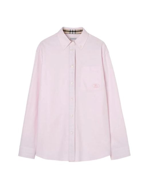 Burberry Pink Chemise Oxford En Coton Décontracté