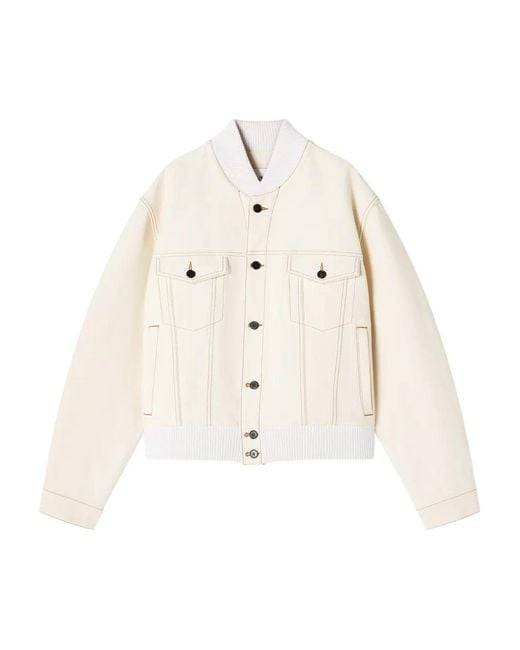 Lanvin White Chest-Pockets Ribbed Jacket for men