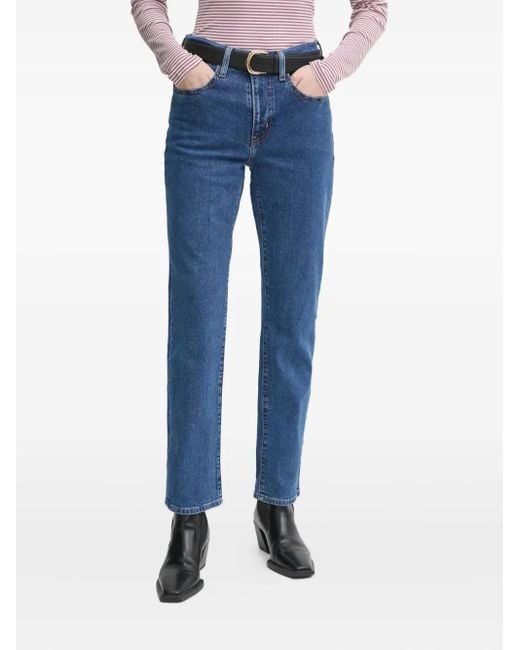 Levi's Blue 724 Logo-Patch Jeans