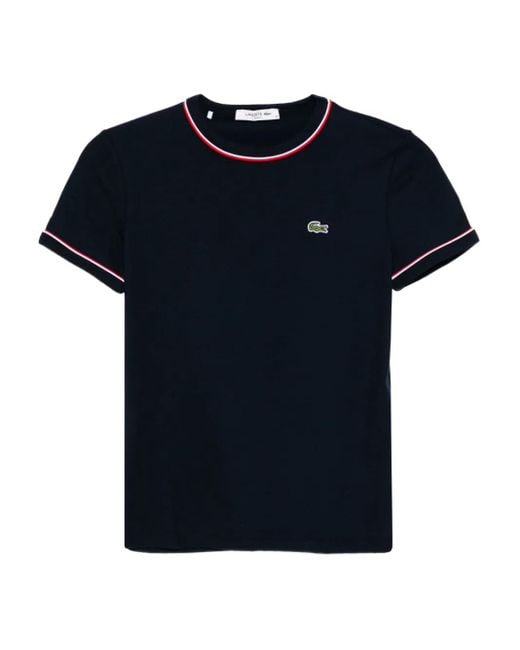 Lacoste Black T-Shirt mit Logo-Stickerei