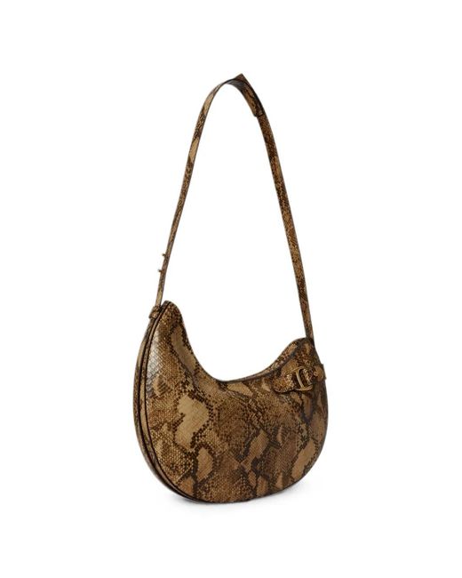 Ralph Lauren Metallic Large Tasha Python-Embossed Shoulder Bag