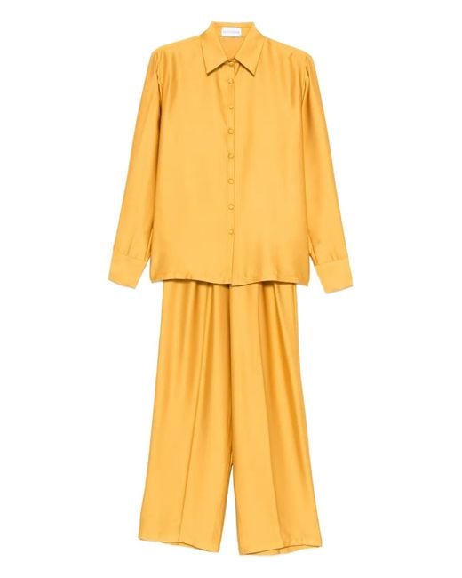 Silkylicious Yellow Silk Pyjama Set