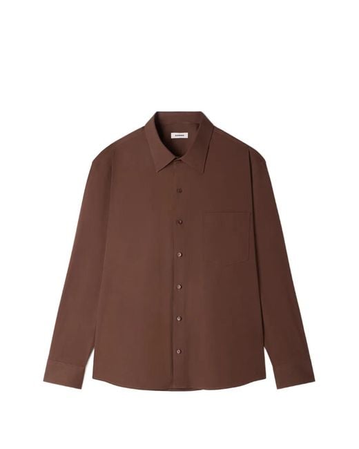 Sandro Brown Chest-Pocket Shirt for men
