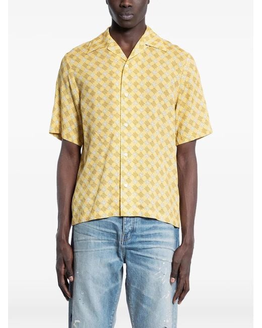 Amiri Blue Patterned Camp Shirt for men