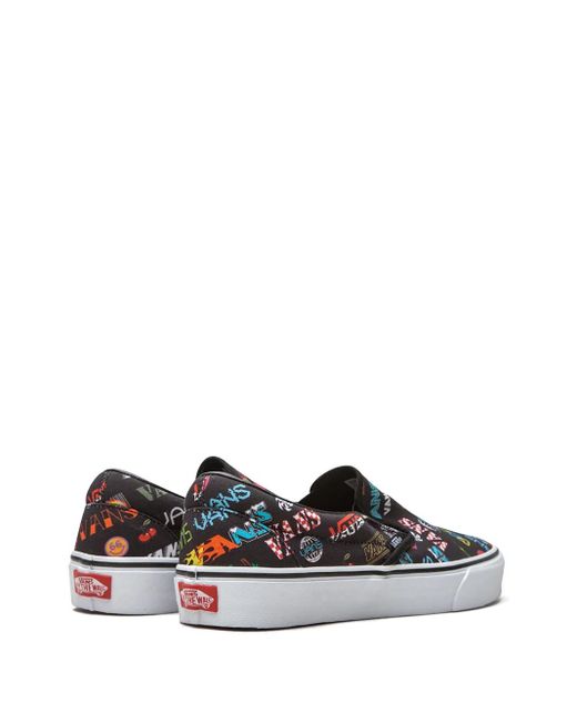 Vans Black Slip-On "Graffiti" Sneakers