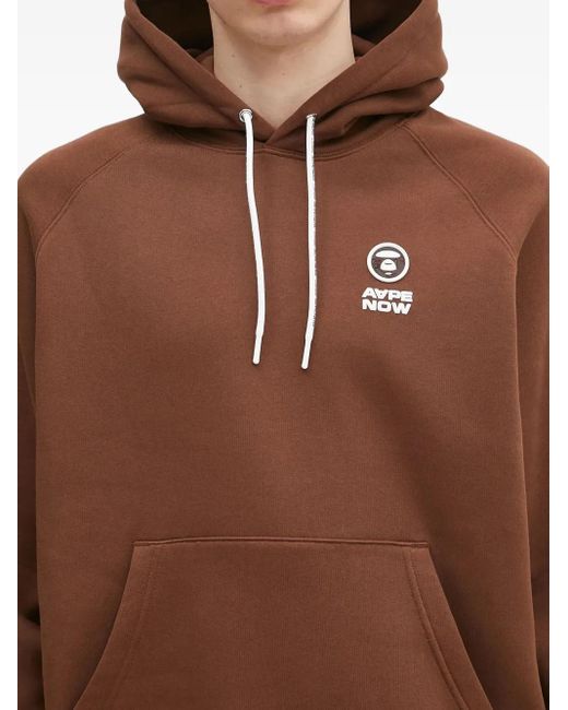 Aape By A Bathing Ape Hoodie Met Geborduurd Logo in het Brown voor heren