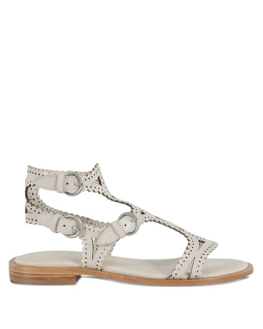 Ash White Paprika Leather Flat Sandals