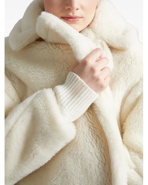 Max Mara White Teddy Bear Icon Double-Breasted Coat