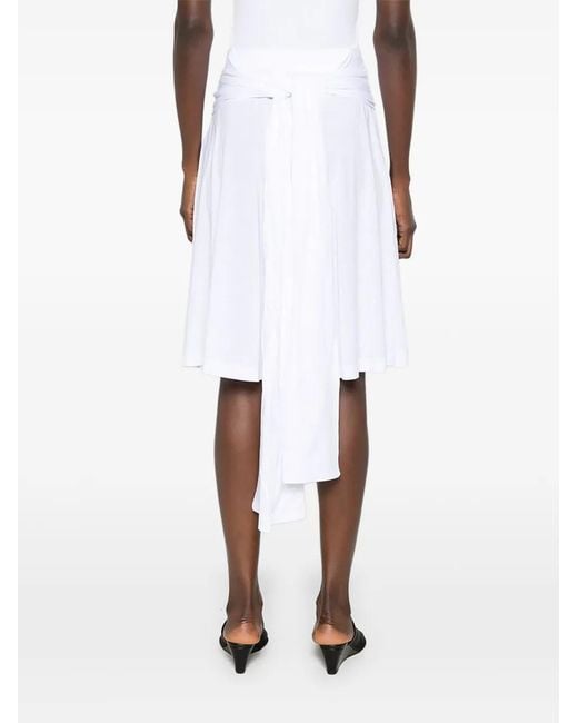 Totême White Wrap-Waist Pleated Shorts