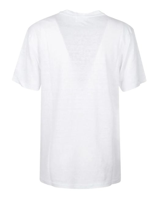 Isabel Marant White Logo-Print Short-Sleeve T-Shirt