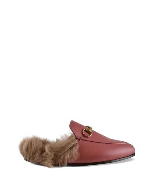 Gucci Pink Princetown Horsebit Mules