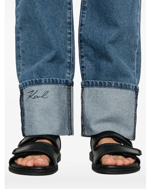 Karl Lagerfeld Blue Straight Denim Pants