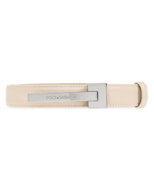 Dolce & Gabbana Natural Logo-Engraved Belt for men