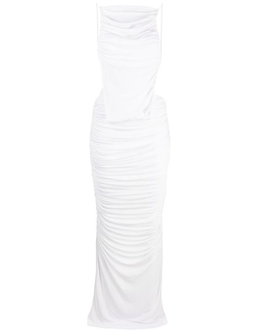 Robe longue à design drapé Christopher Esber en coloris White
