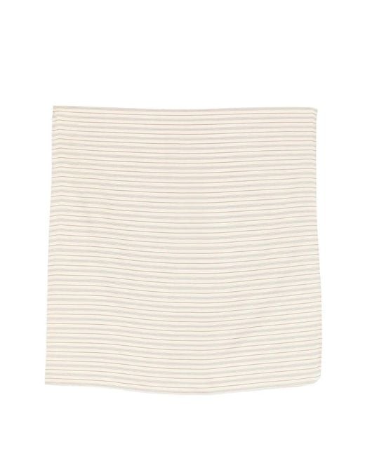 Totême Natural Striped Silk Scarf