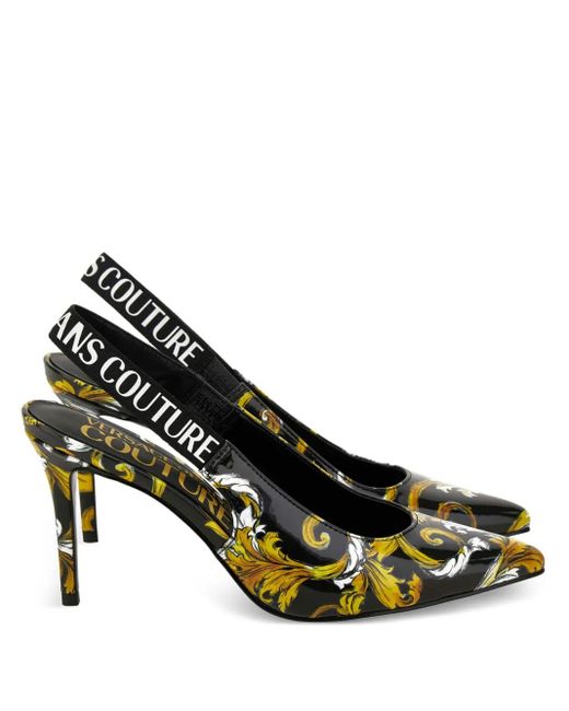 Versace Jeans Couture プリント パンプス Black