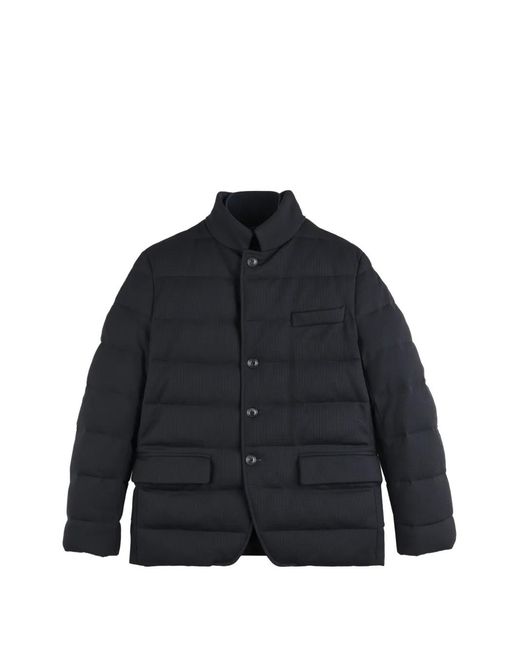Fay Blue Quilted Double-Breasted Jacket for men