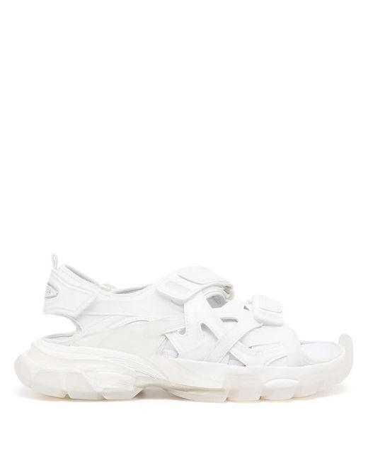 Balenciaga White Track Touch-Strap Sandals
