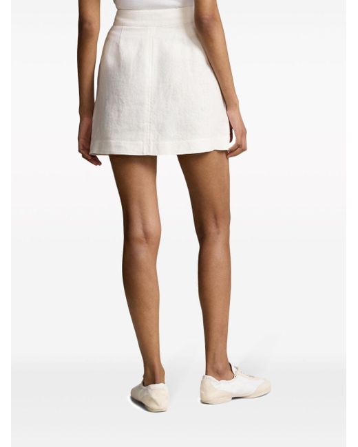 Polo Ralph Lauren White Inverted-pleat Miniskirt