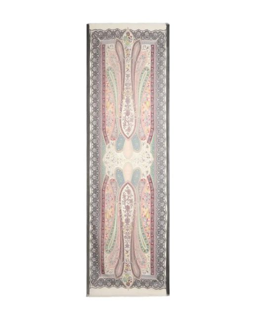 Etro Gray Printed Scarf