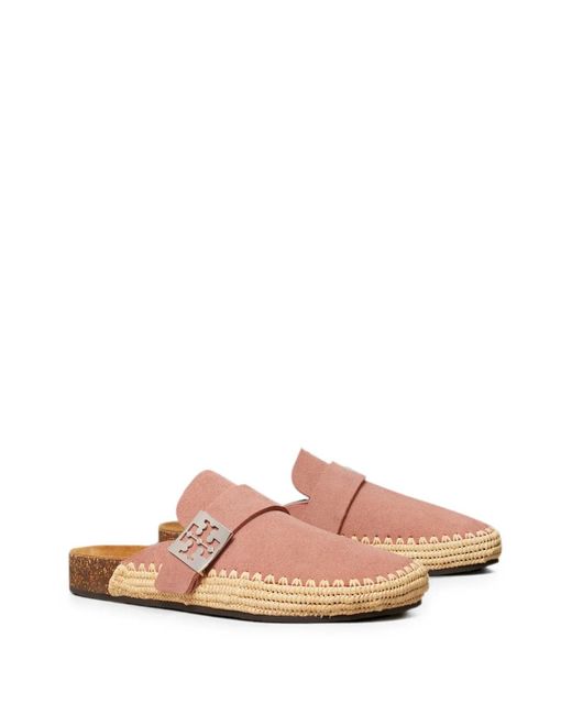 Tory Burch Pink Mules Mellow En Raphia