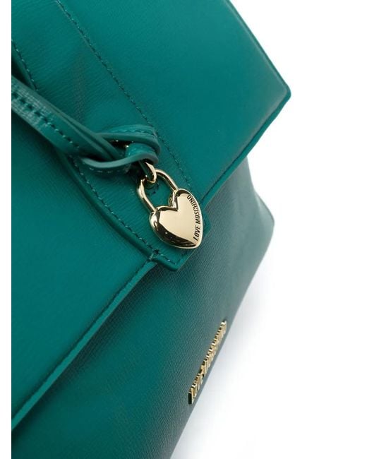 Love Moschino Green Logo-Plaque Tote Bag