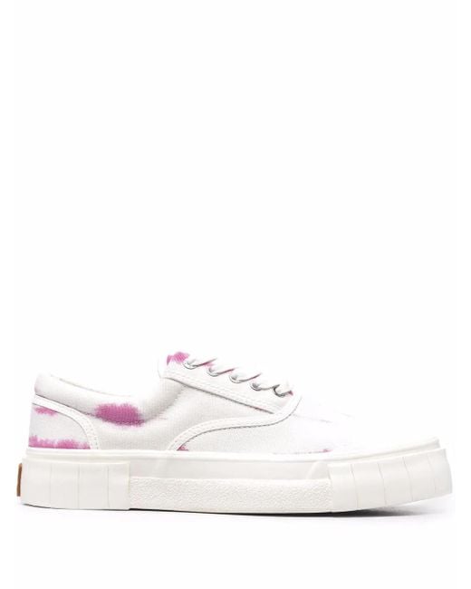 Goodnews White Opal Tie-Dye Print Sneakers for men