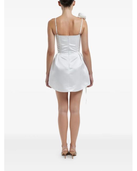 POST MERIDIEM White Rose-Detail Corset Mini Dress