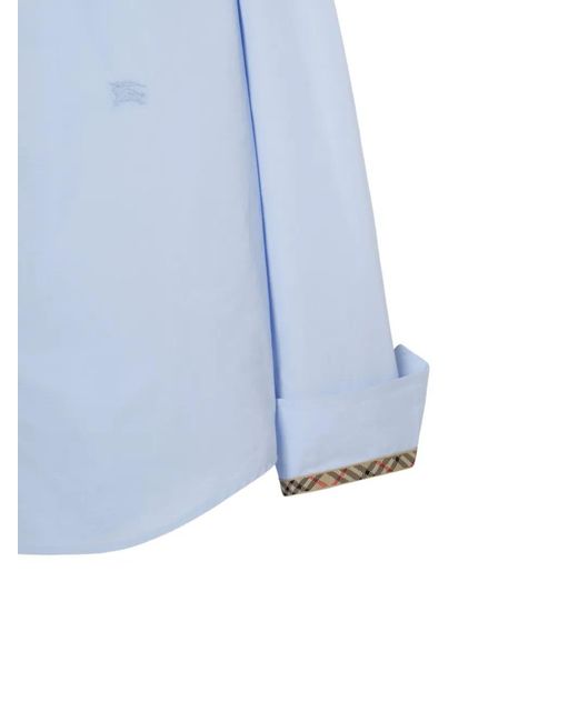 Burberry Blue Regular-Fit Cotton Poplin Formal Shirt