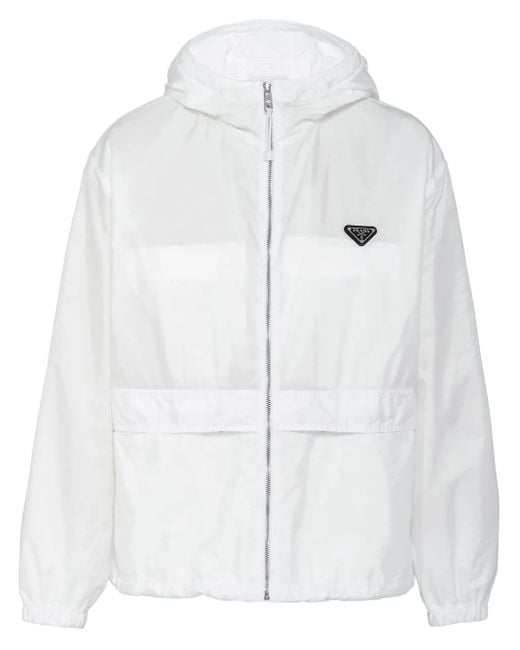 Prada Windjack Met Logoplakkaat in het White voor heren